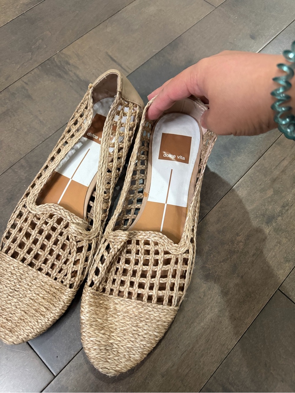 Dolce Vita Natural Woven Mesh Slip-On Flats